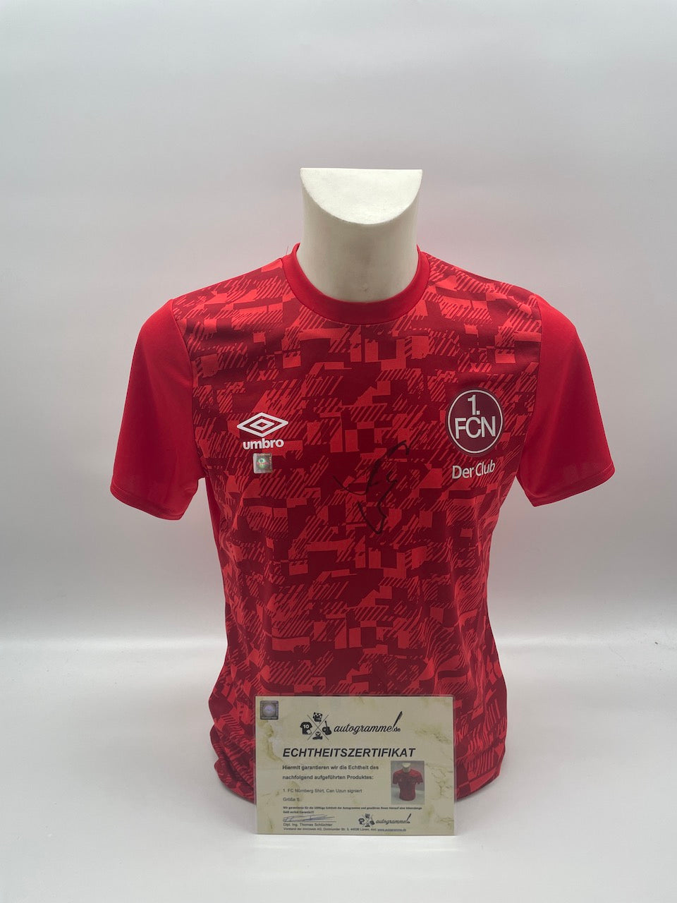 1. FC Nürnberg Shirt Can Uzun signed Bundesliga autograph umbro S