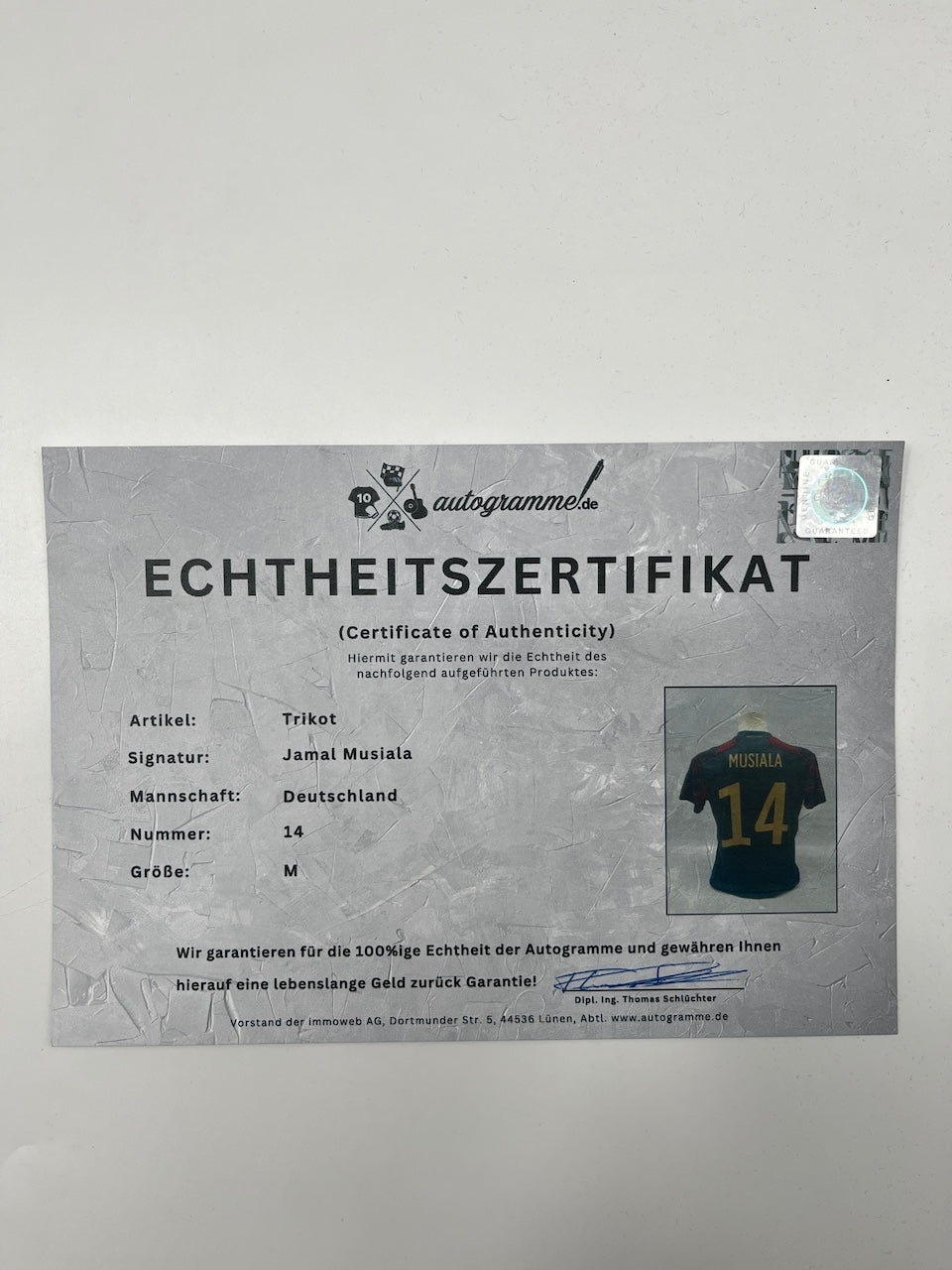 DFB Trikot Jamal Musiala signiert Autogramm Adidas COA M