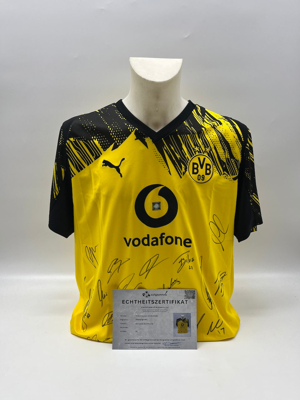 BVB jersey 2025/2026 team signed Borussia Dortmund COA Puma XL