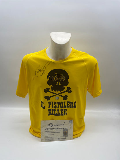 Shirt Andy Schleck signed Tour de France Radsport new L