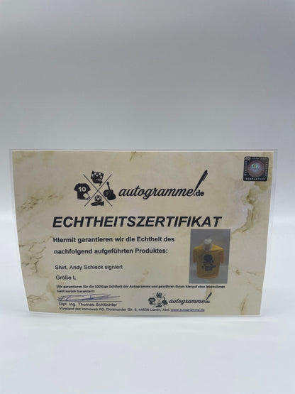 Shirt Andy Schleck signed Tour de France Radsport new L