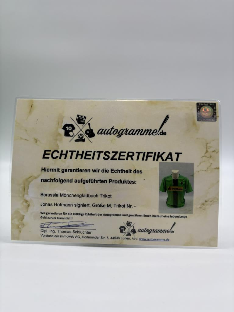 Borussia Mönchengladbach jersey Jonas Hofmann signed BMG autograph football kappa m