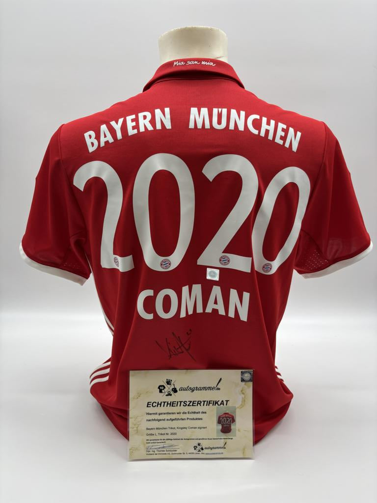 Bayern Munich jersey Kingsley Coman signed autographs Bundesliga Adidas L