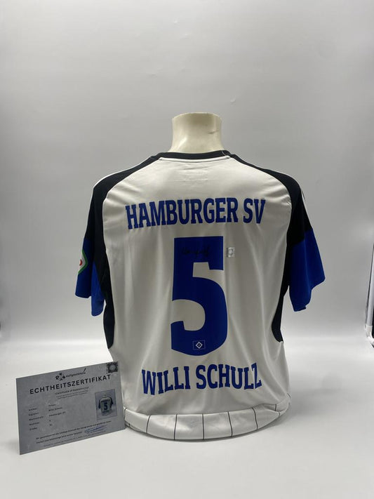 Hamburger Sportverein Willi Schulz signiert HSV Autogramme Adidas XL