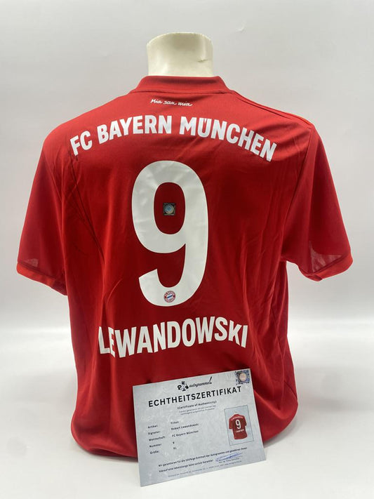 Bayern München Trikot Robert Lewandowski signiert Autogramme Adidas XL