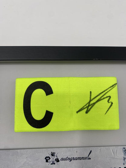 Captain's armband signed by Xavi Simons in a frame RB Leipzig autograph