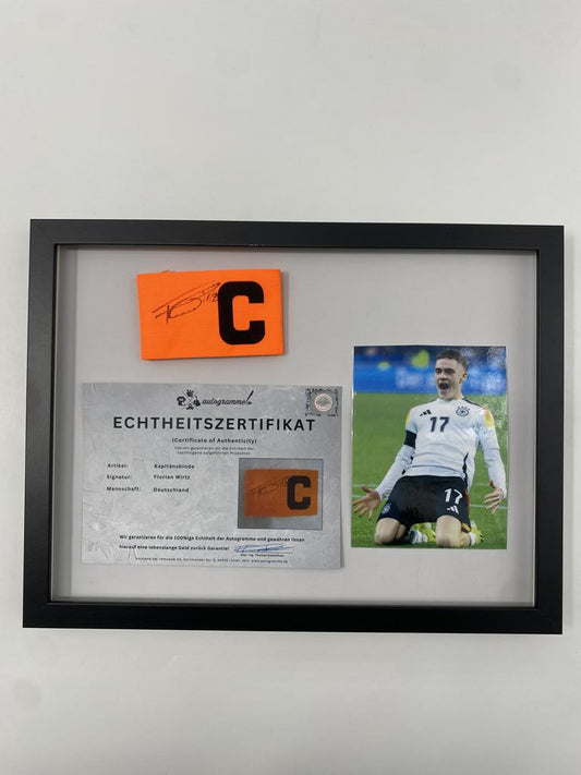 Kapitänsbinde Florian Wirtz signiert im Rahmen Deutschland Fußball Autogramm