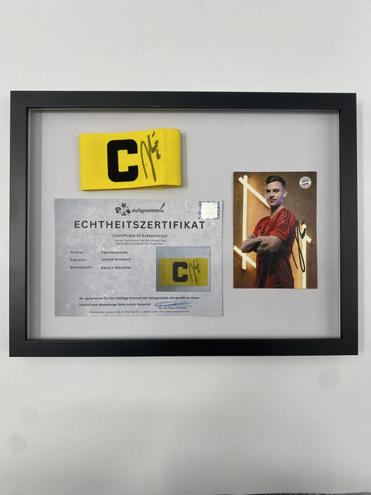 Kapitänsbinde Joshua Kimmich signiert im Rahmen Bayern München Autogramm COA