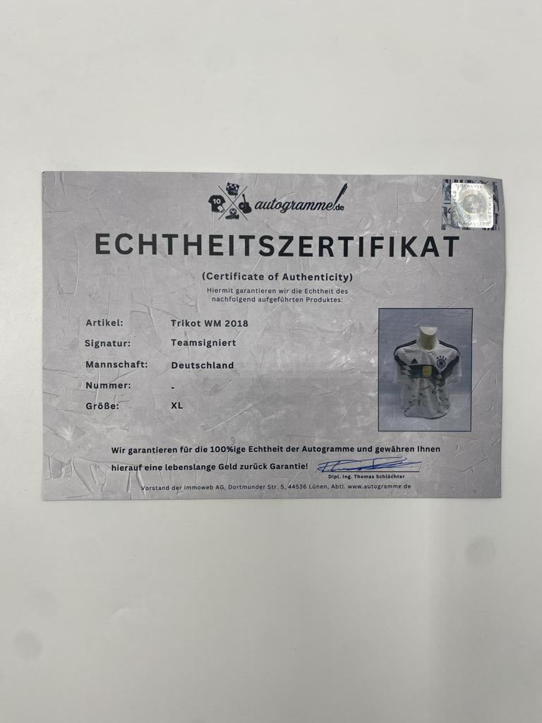 Germany Jersey World Cup 2018 Team Signed DFB Adidas XL