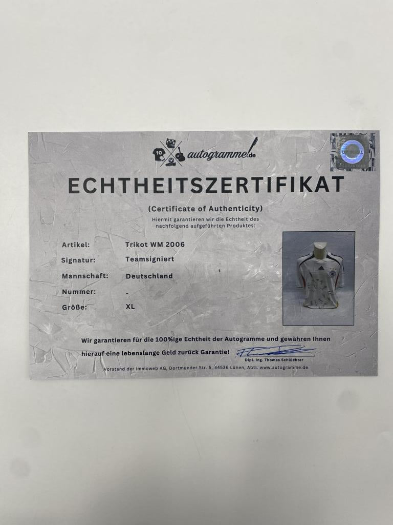 Germany Jersey World Cup 2006 Team Signed DFB Adidas XL