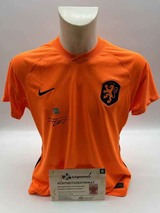 Netherlands women's jersey Frenkie de Jong signed autograph Holland Nike XL