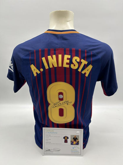 FC Barcelona Trikot Andres Iniesta signed autograph Laliga Nike Coa S