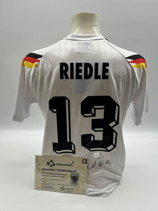 Germany Repro Jersey World Cup 1990 Karl-Heinz Riedle signed DFB New Adidas L