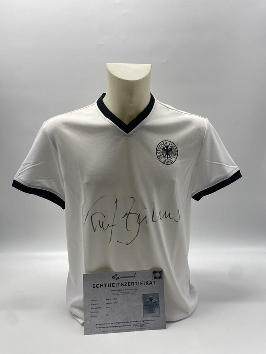 DFB Trikot Paul Breitner signiert Adidas COA Deutschland Autogramm M