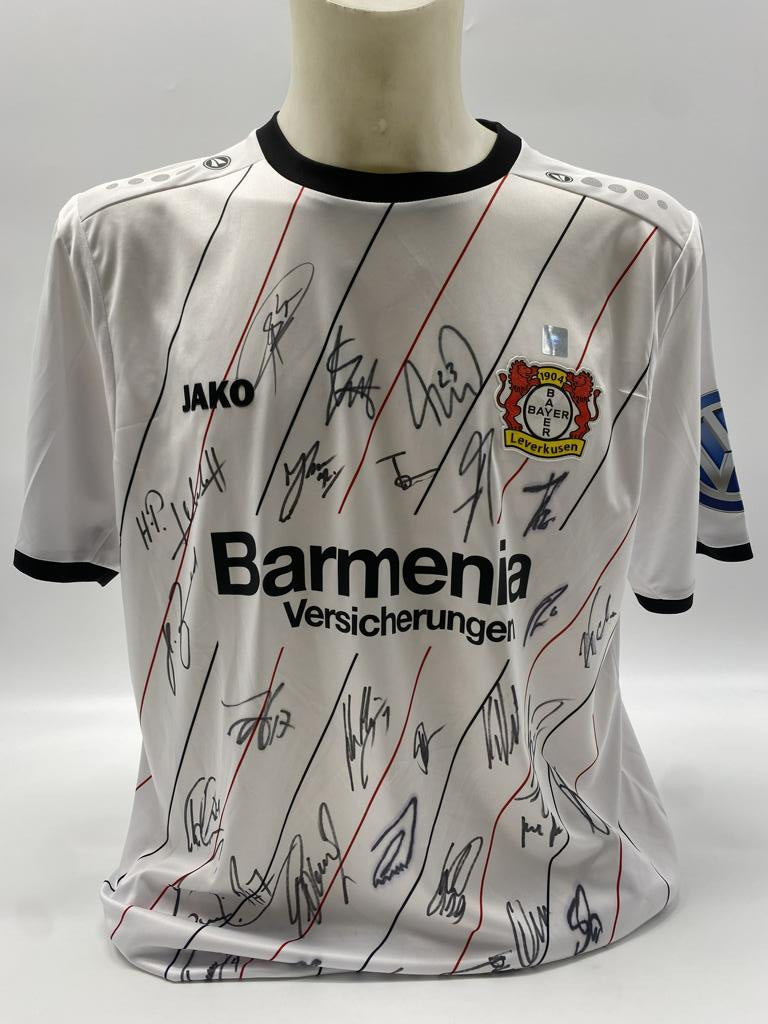 Bayer Leverkusen jersey 2018/2019, team signed, autographed, COA Jako 2XL