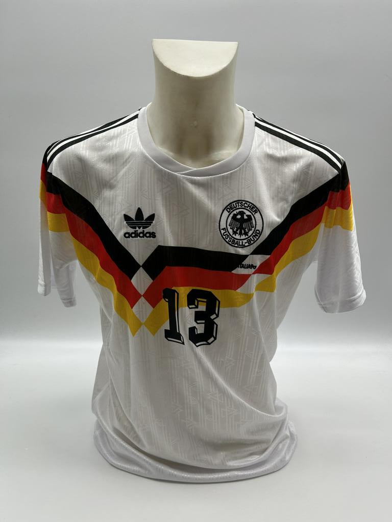 Deutschland Repro Trikot WM 1990 Karl-Heinz Riedle signiert DFB Neu Adidas L