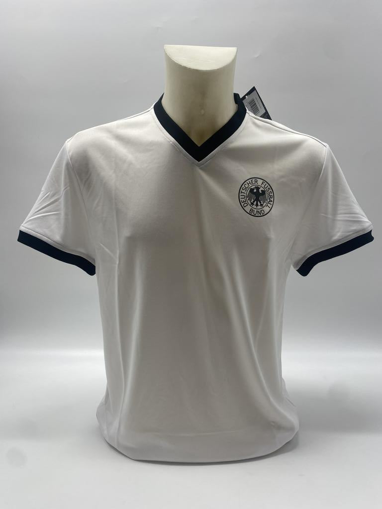 DFB Trikot Horst Hrubesch signiert Adidas COA Deutschland Autogramm M