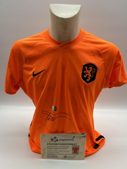 Netherlands women's jersey Frenkie de Jong signed autograph Holland XL