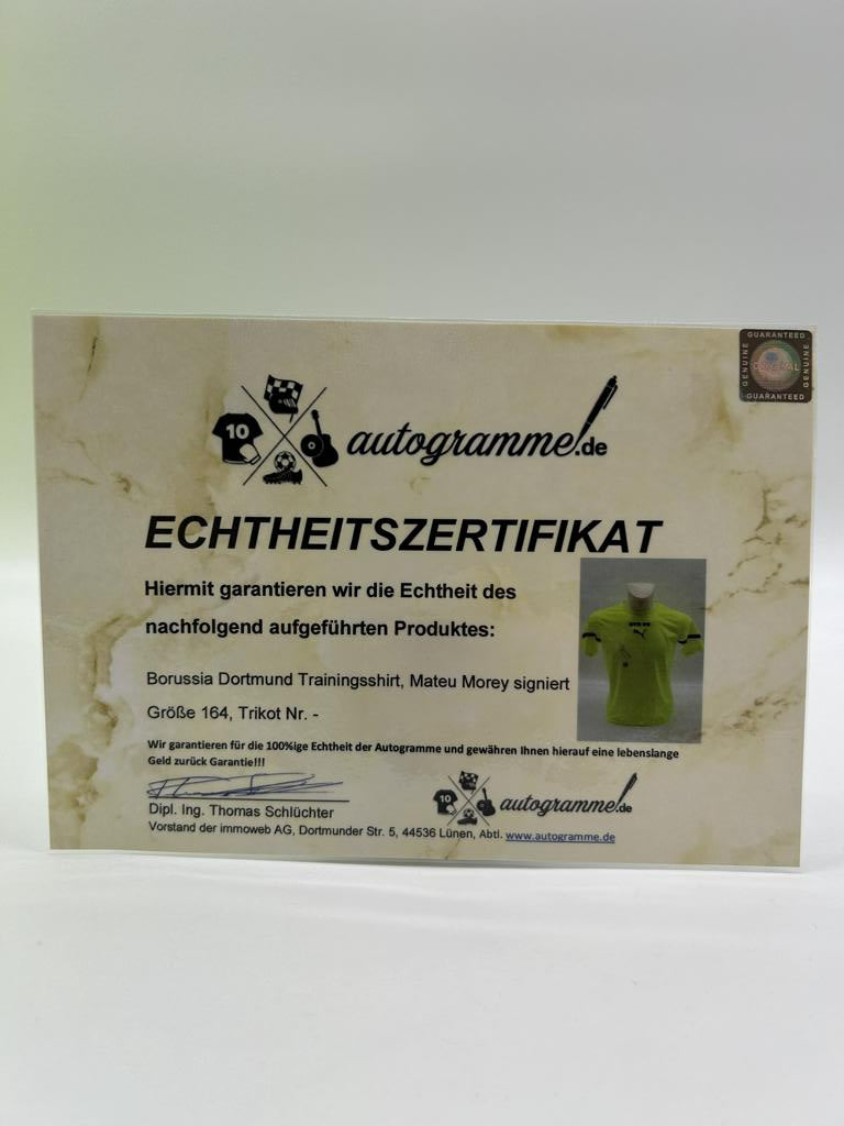 Borussia Dortmund Training shirt Mateu Morey signed BVB autograph Puma 164