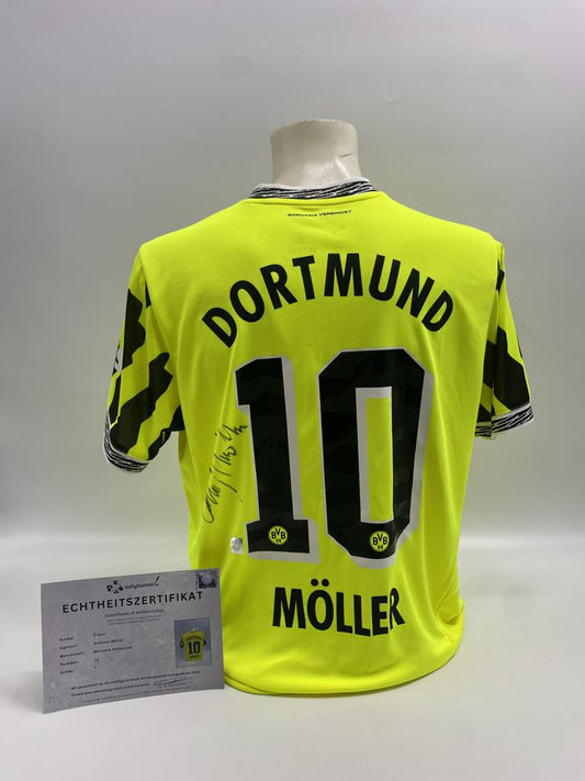 Borussia Dortmund Trikot Andreas Möller signiert Puma COA  Autogramm L