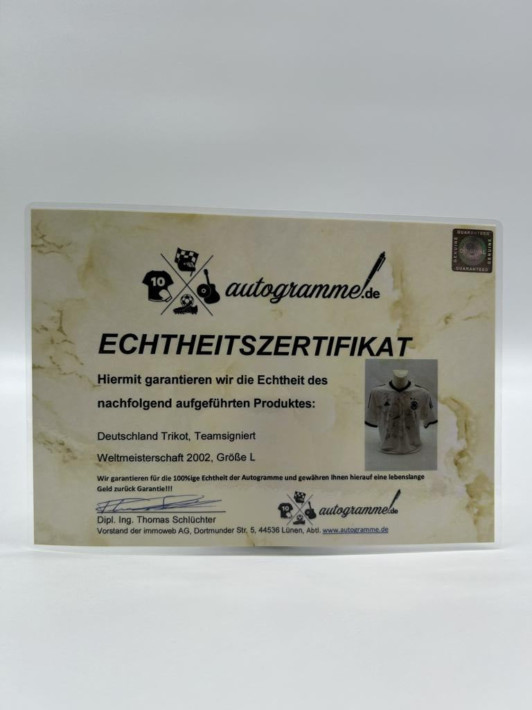 Germany jersey World Cup 2002 team signed DFB football autograph autograph coa adidas l