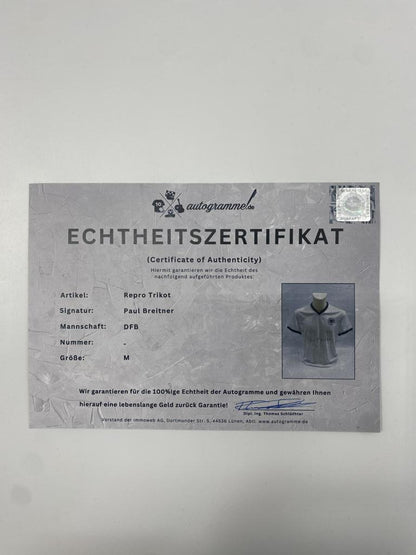 DFB jersey Paul Breitner signed Adidas COA Germany Autograph M