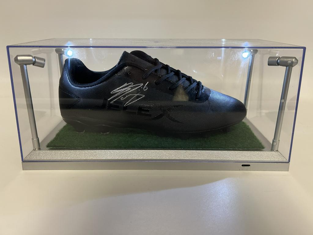 Football boot Stefan de Vrij signed in showcase + lighting Inter Milan Serie A