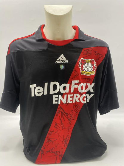 Bayer Leverkusen jersey 2010/2011, team signed, autographed, COA, Adidas, XL