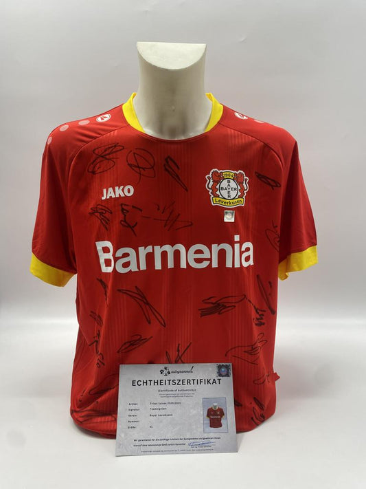 Bayer Leverkusen Trikot 2020/2021 Teamsigniert Autogramm COA Jako XL