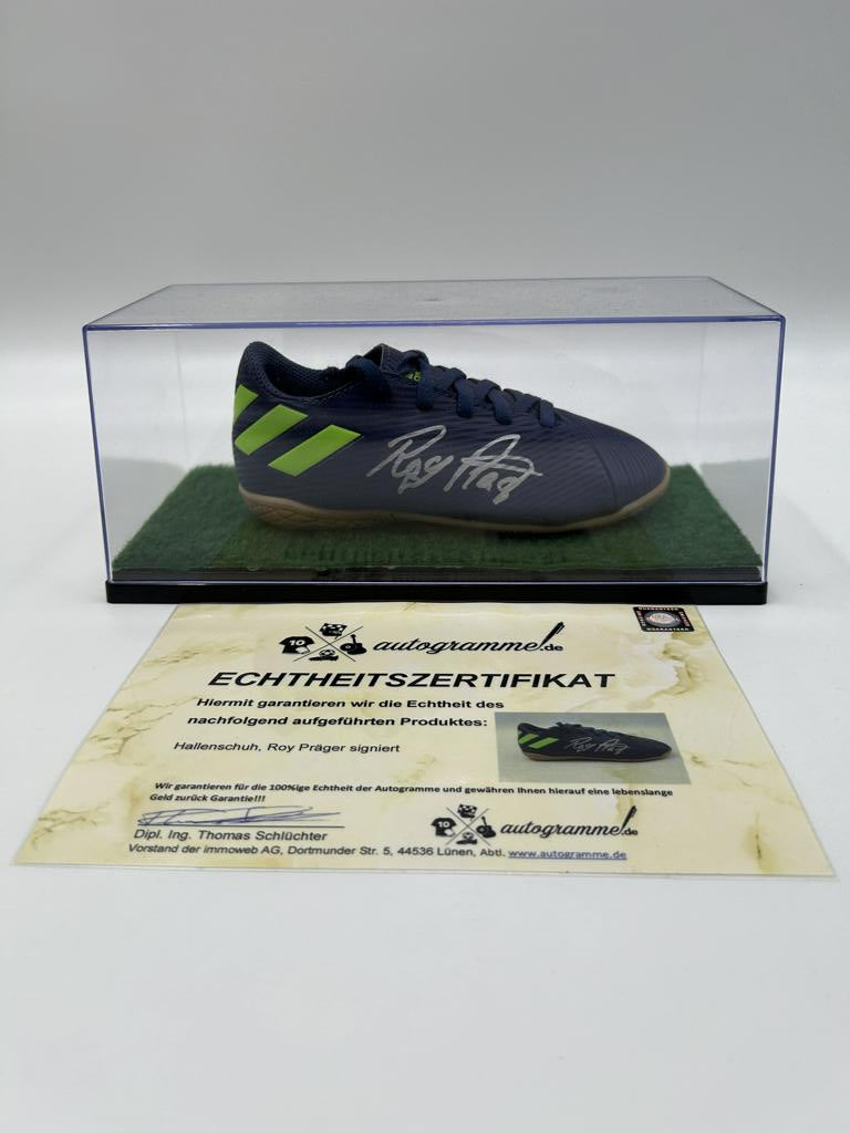 Indoor soccer shoe Roy Präger signed football VfL Wolfsburg HSV Bundesliga