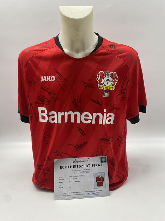 Bayer Leverkusen Trikot 2019/2020 Teamsigniert Autogramm COA Jako XL