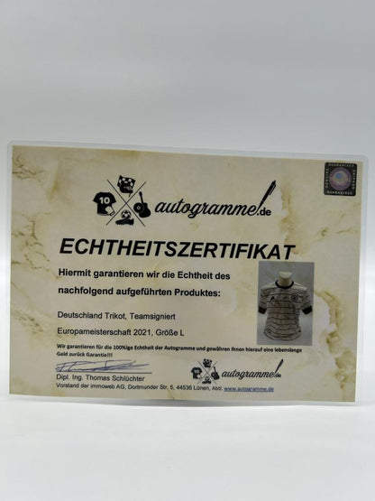 Deutschland Trikot EM 2021 Teamsigniert DFB COA Fußball Autogramm Adidas L