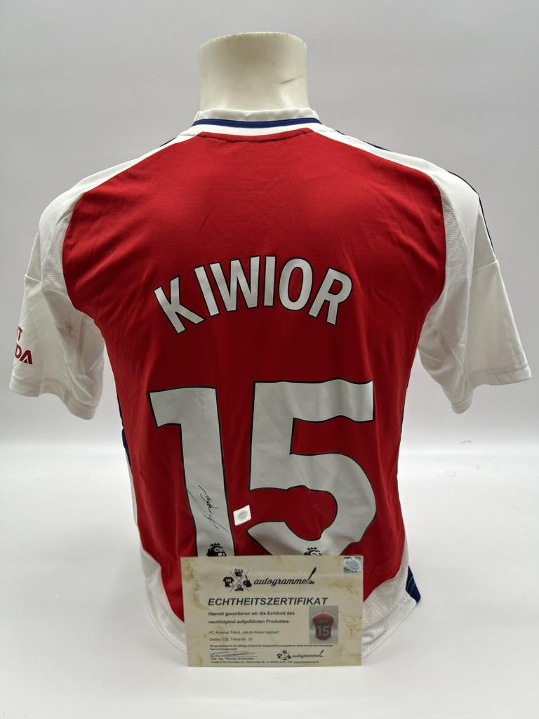 FC Arsenal Jersey Jakub Kiwior signed Adidas COA Autograph 176