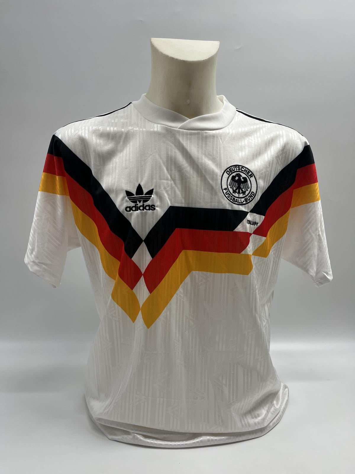 DFB Trikot Guido Buchwald signiert Adidas COA Deutschland Autogramm L