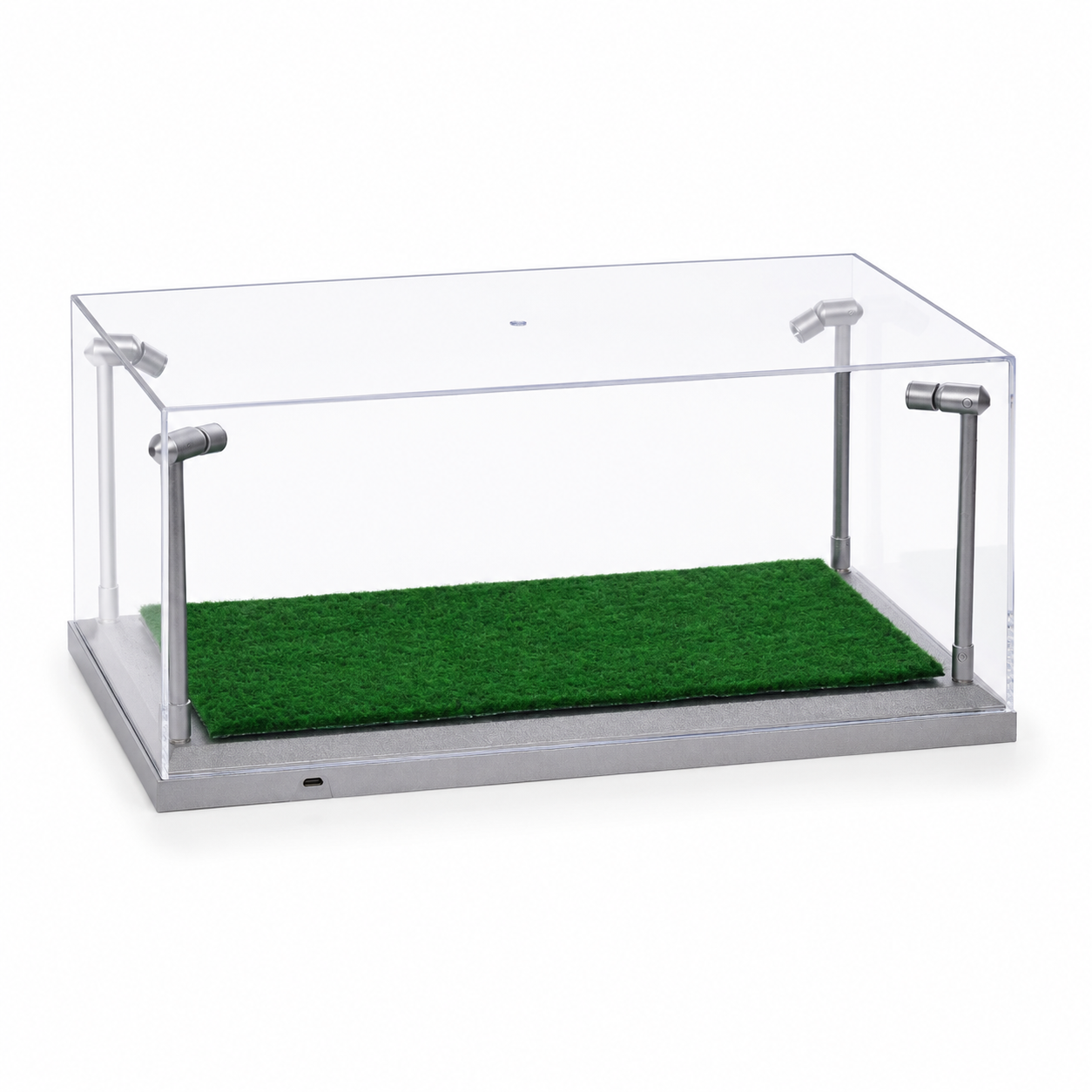 Football boot display case with LED lighting