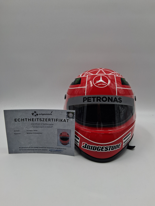 Michael Schumacher Formel 1 Helm Unterschrift und Echtheitszertifikat 1:1