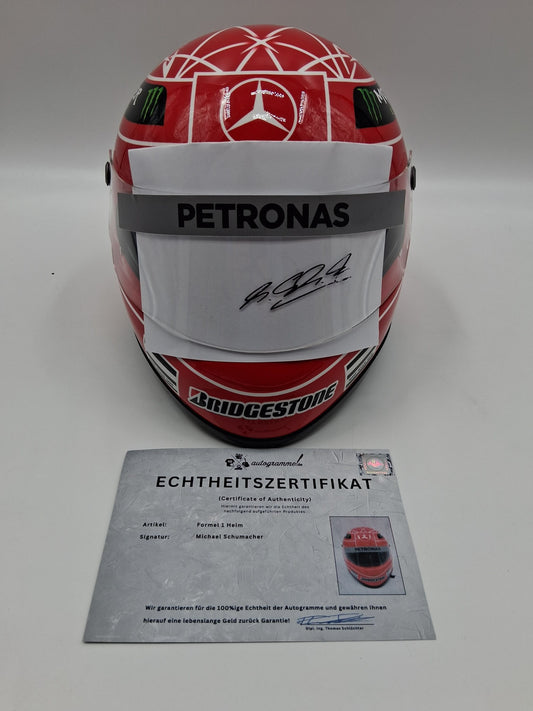 Michael Schumacher Formel 1 Helm Unterschrift und Echtheitszertifikat 1:1