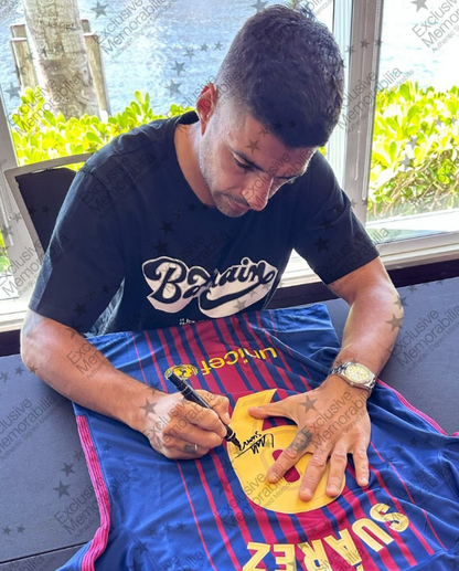 FC Barcelona jersey Luis Suarez signed autograph Laliga Nike Coa NEW S