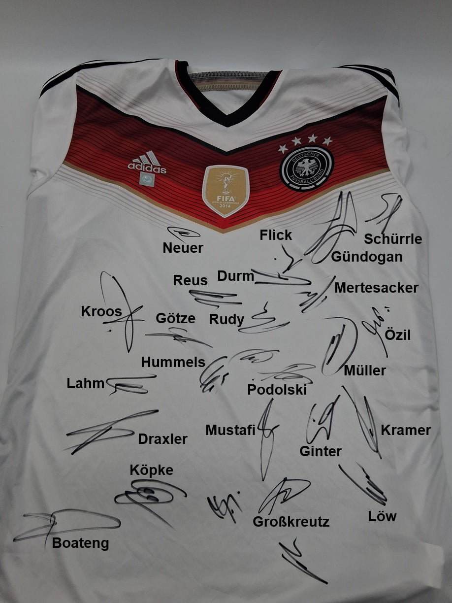 Deutschland Trikot WM 2014 Teamsigniert Autogramm DFB Weltmeister Adidas XL