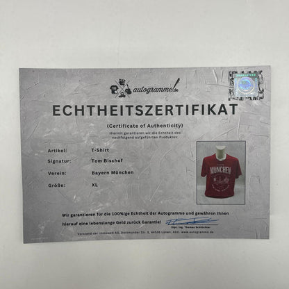 Bayern München T-Shirt Tom Bischof signiert Autogramme FCB XL