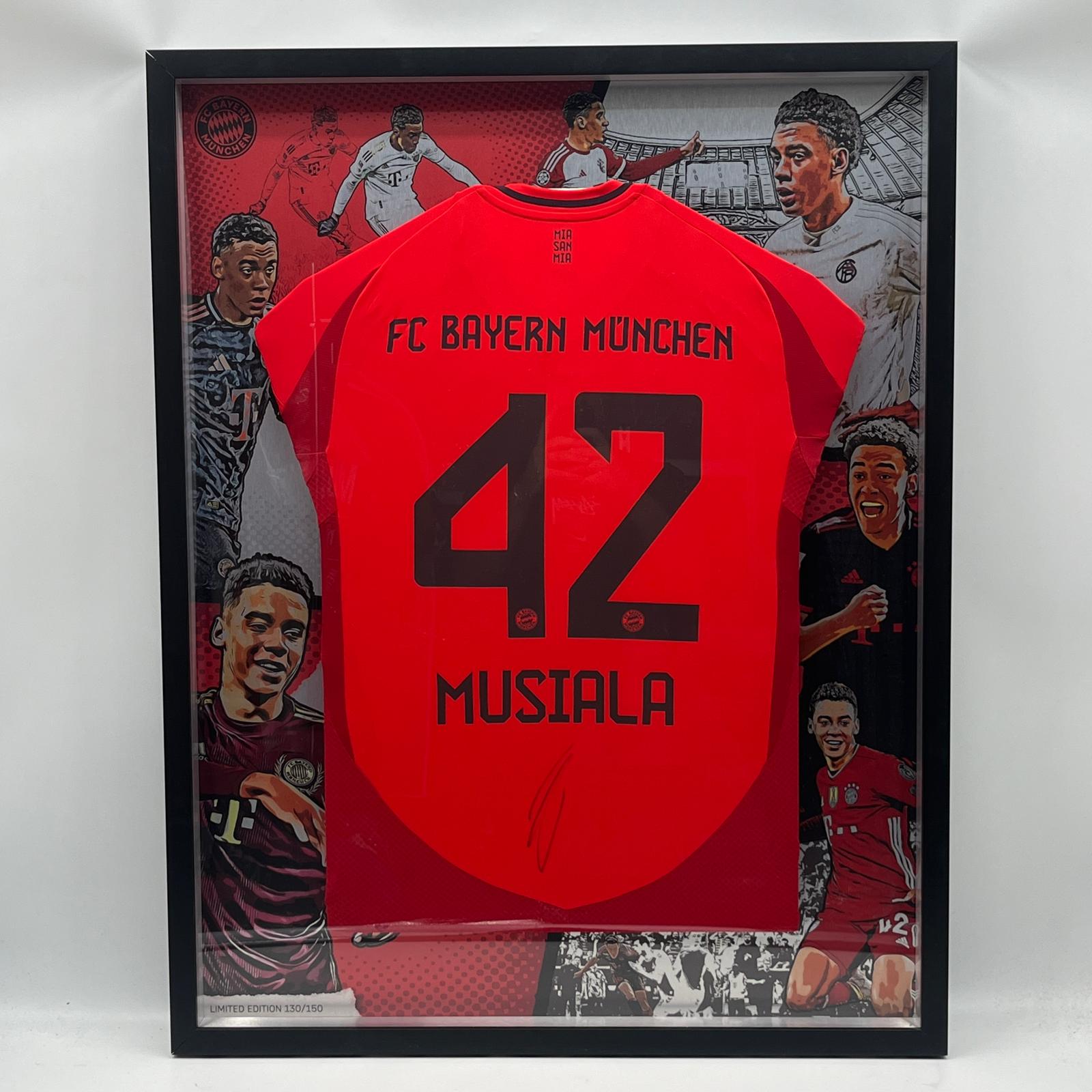 Bayern München Trikot Jamal Musiala signiert im Nielsen-Rahmen COA Adidas