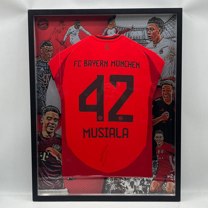 Bayern München Trikot Jamal Musiala signiert im Nielsen-Rahmen COA Adidas