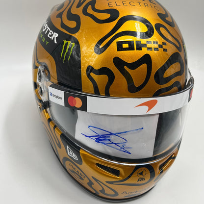 Lando Norris Formel 1 Helm Unterschrift und Echtheitszertifikat 1:1