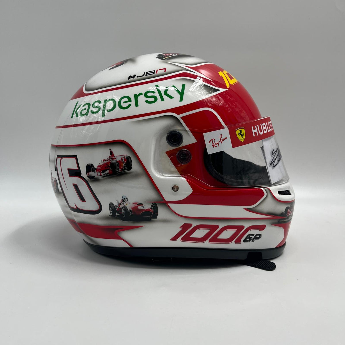 Charles Leclerc Formel 1 Helm Unterschrift und Echtheitszertifikat 1:1