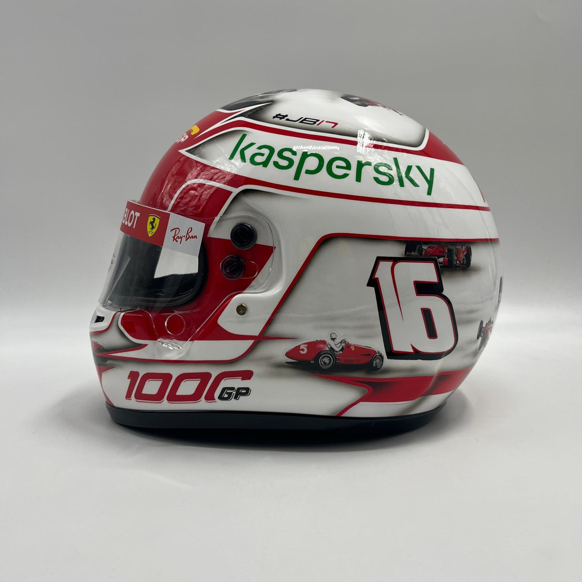 Charles Leclerc Formel 1 Helm Unterschrift und Echtheitszertifikat 1:1