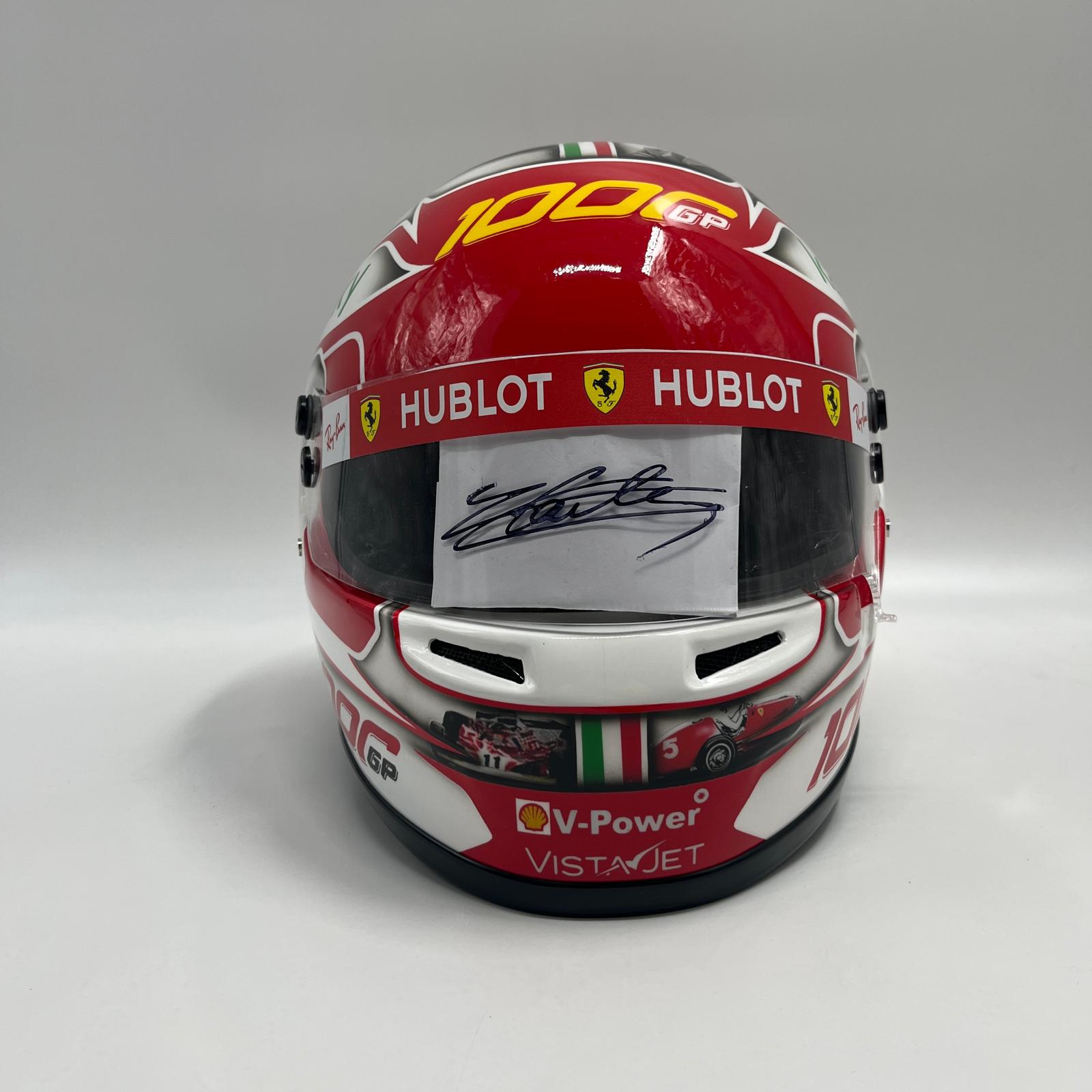 Charles Leclerc Formel 1 Helm Unterschrift und Echtheitszertifikat 1:1
