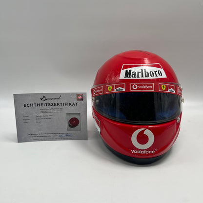 Michael Schumacher Formel 1 Helm Rot Unterschrift und Echtheitszertifikat 1:1