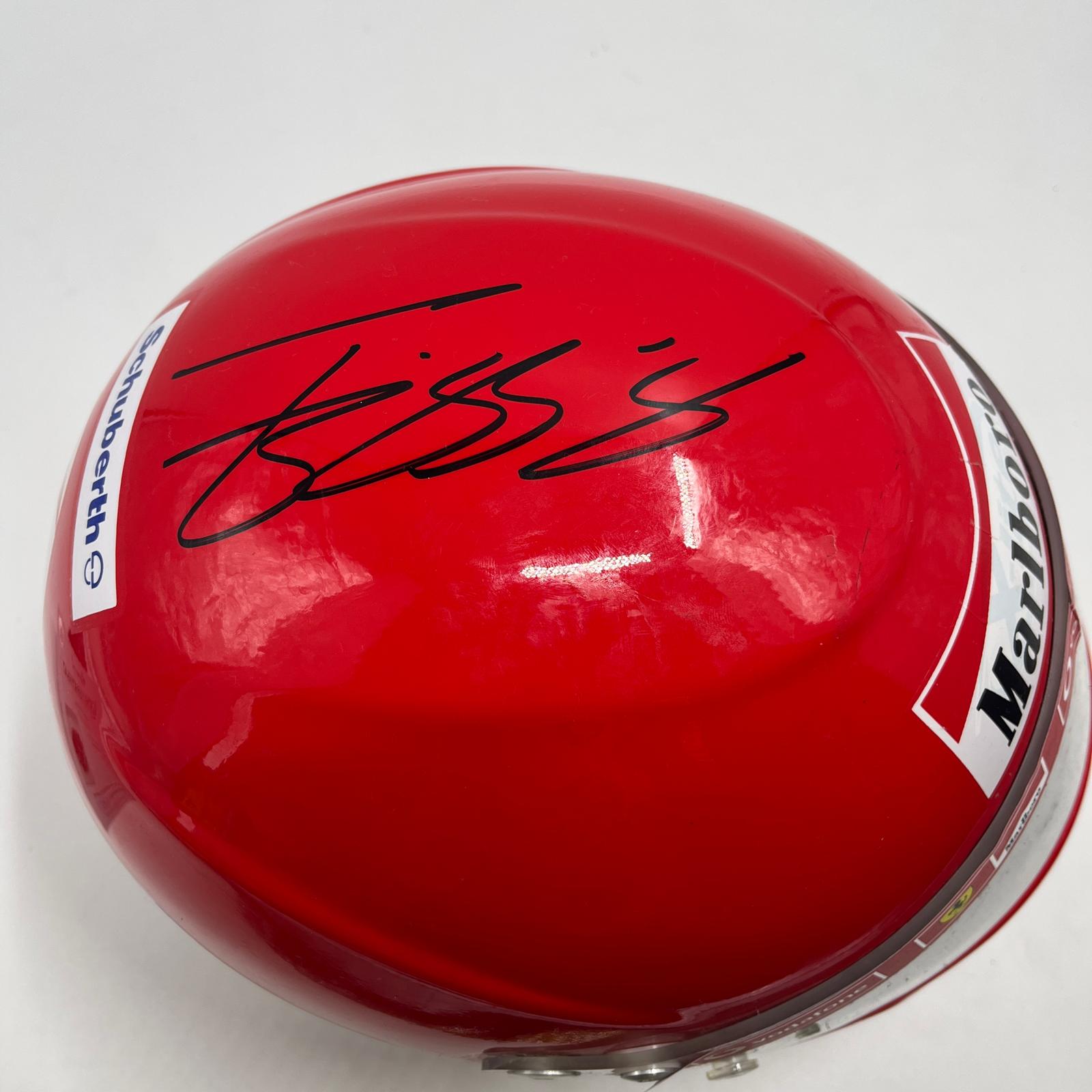 Michael Schumacher Formel 1 Helm Rot Unterschrift und Echtheitszertifikat 1:1