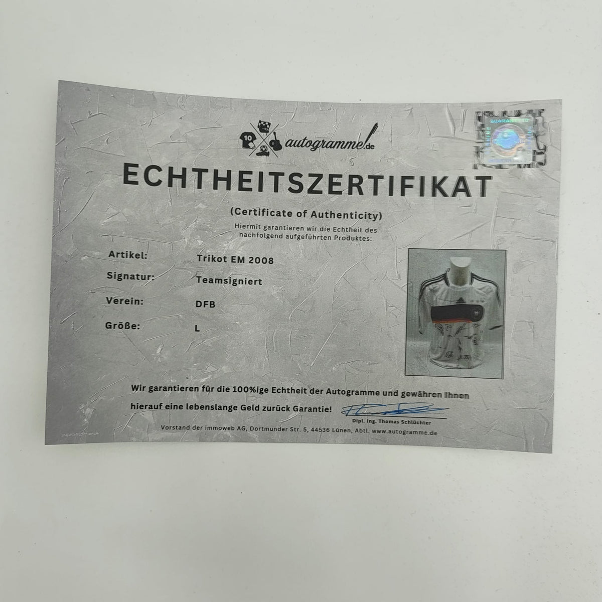 Deutschland Trikot EM 2008 Teamsigniert DFB L Adidas