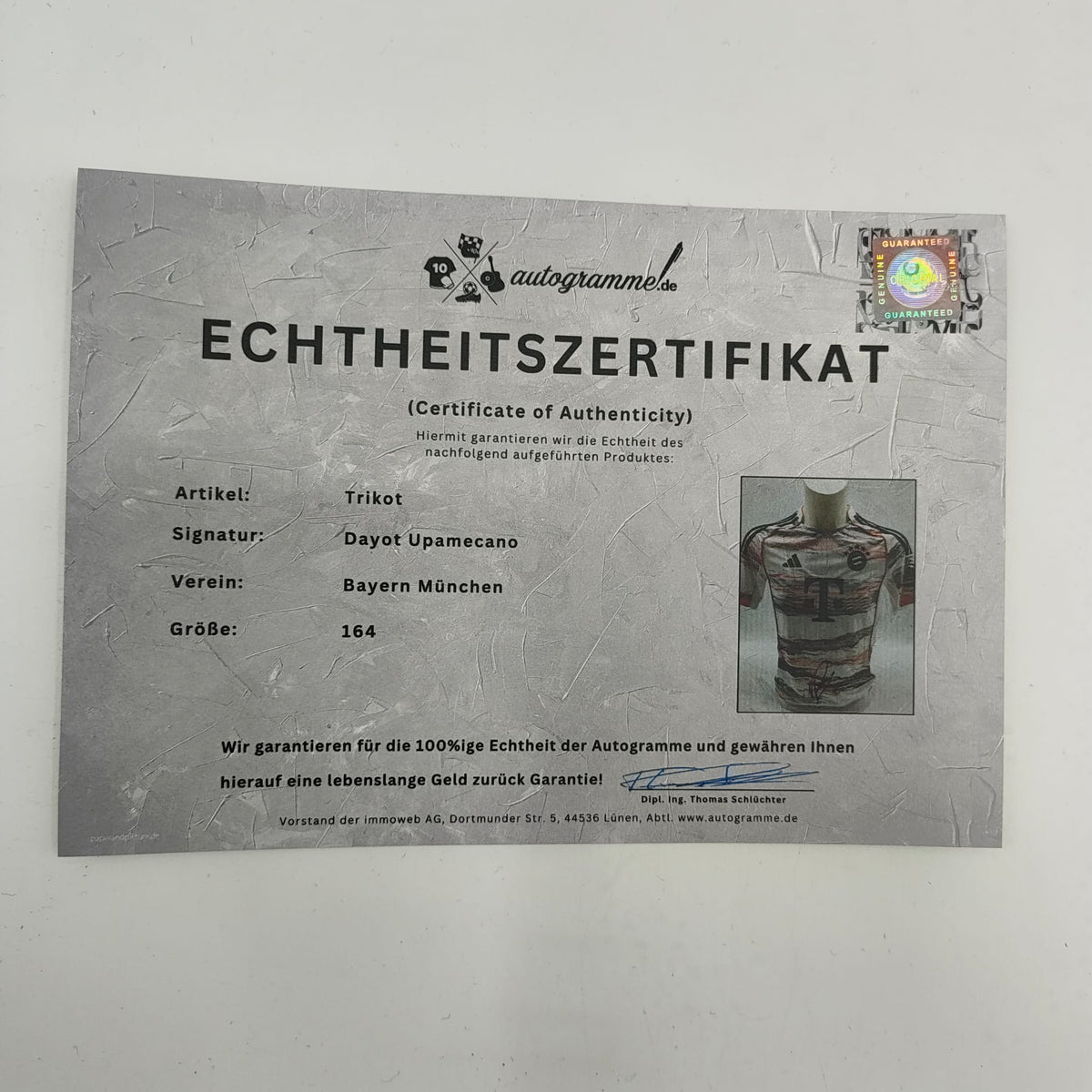 Bayern München Trikot Dayot Upamecano signiert Autogramm Adidas COA 164